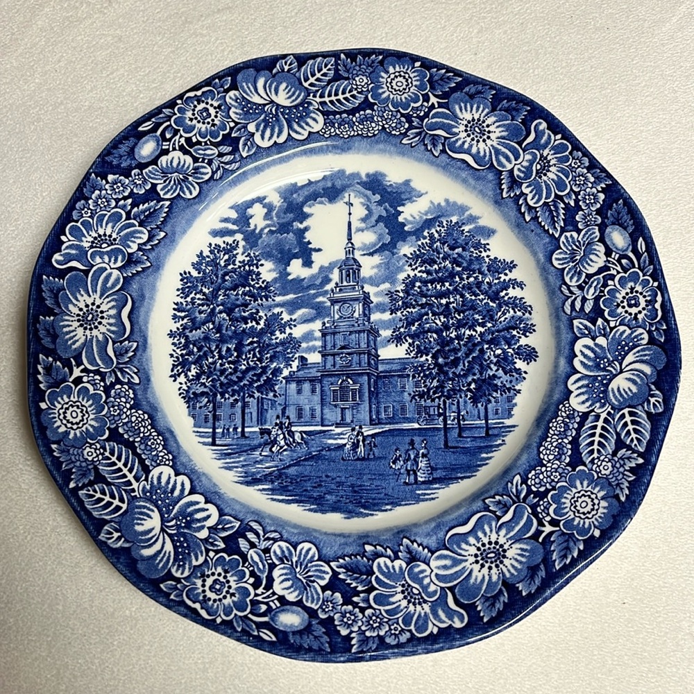 Liberty Blue Independence Hall Plate